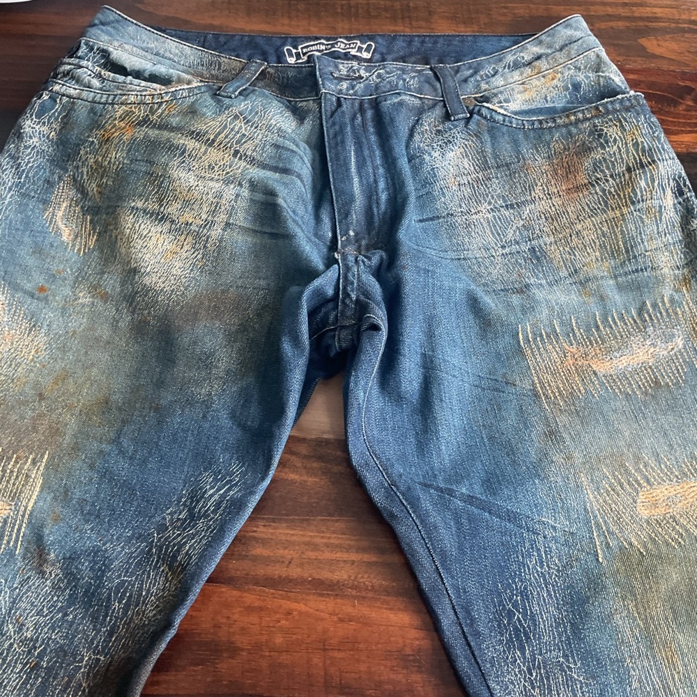 Robin's Jean Relaxed Fit Blue and Tan Jeans